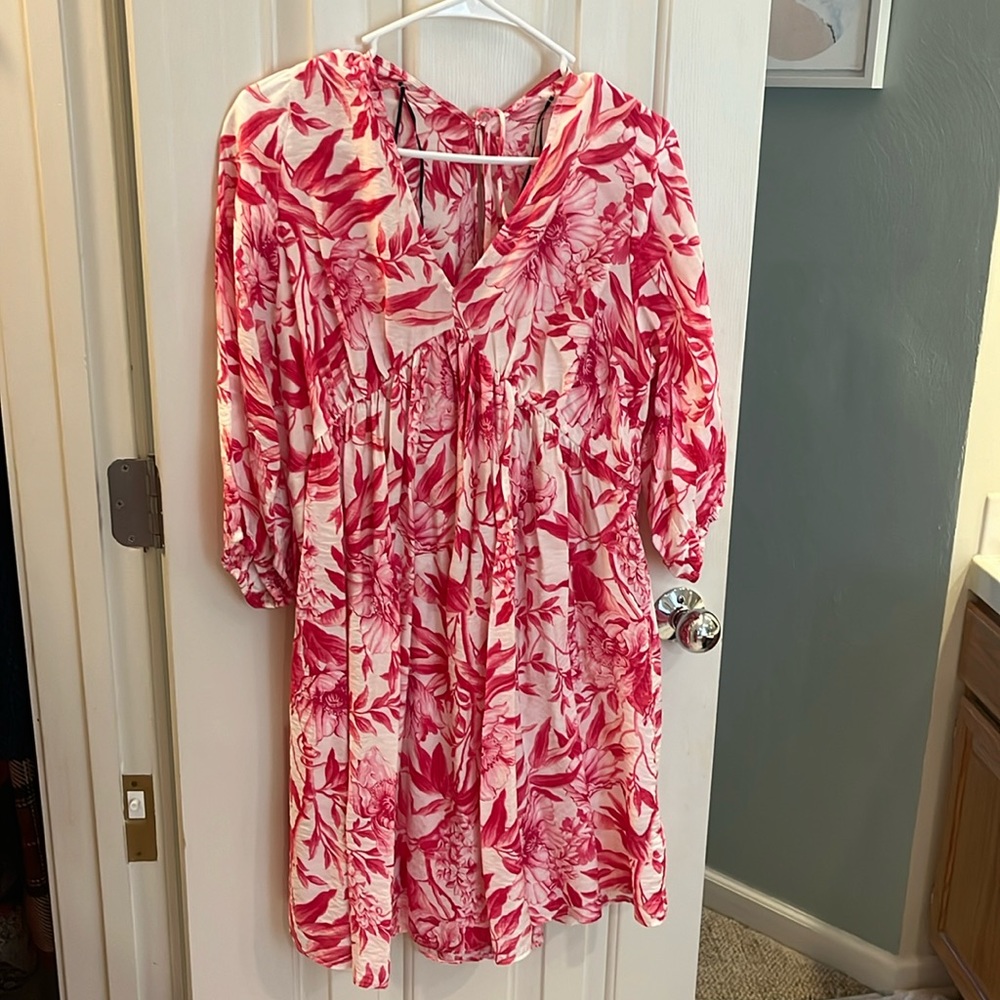 Pink floral H&M dress